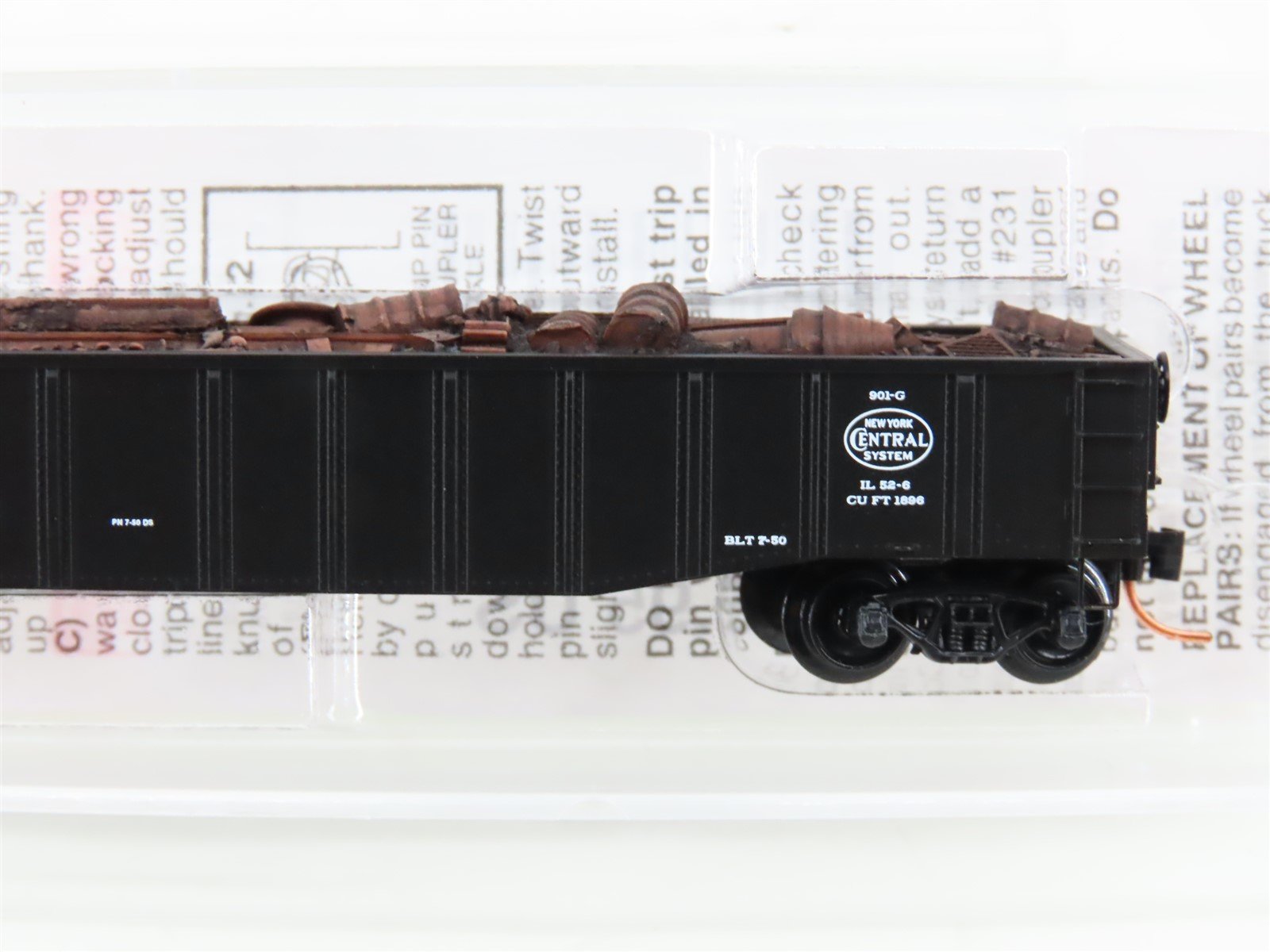 N Micro-Trains MTL 105580.2 P&LE NYC System 50' Gondola #9001 w/ Scrap Load