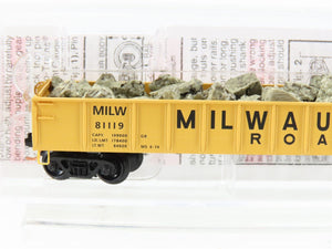 N Scale Micro-Trains MTL 48110.2 MILW Milwaukee 50' Gondola #81119 w/ Rock Load