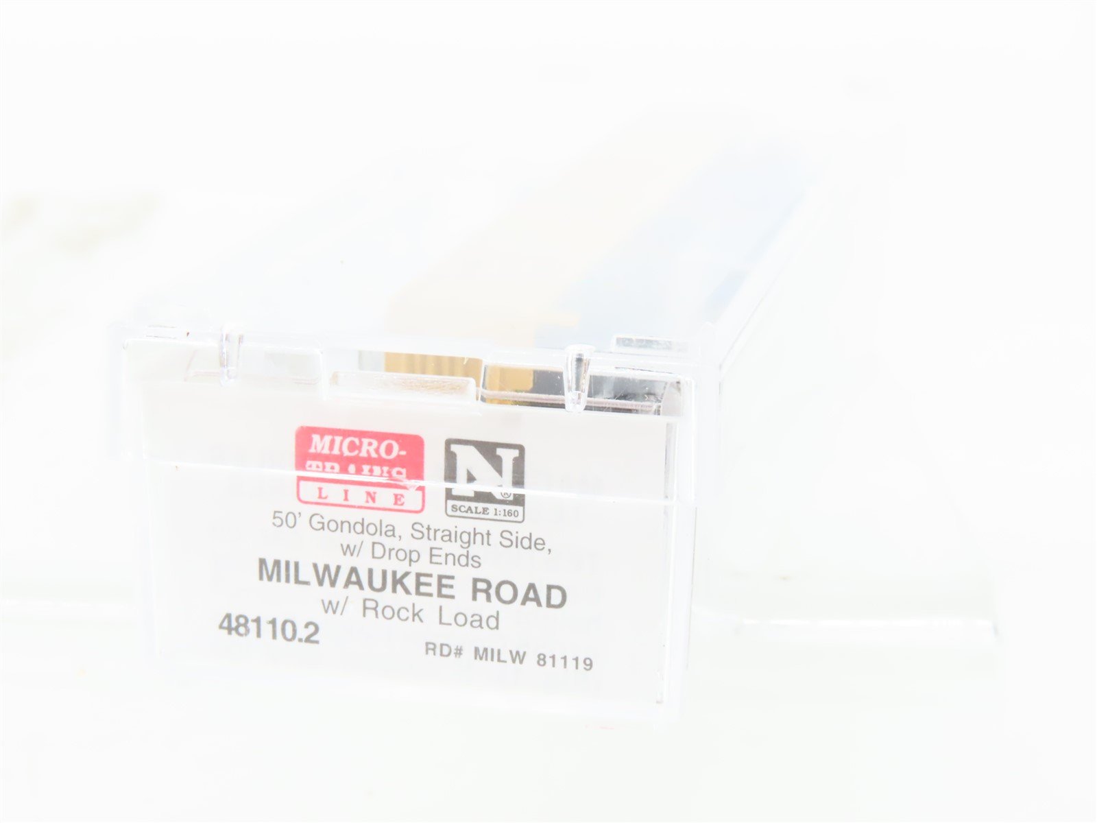 N Scale Micro-Trains MTL 48110.2 MILW Milwaukee 50' Gondola #81119 w/ Rock Load
