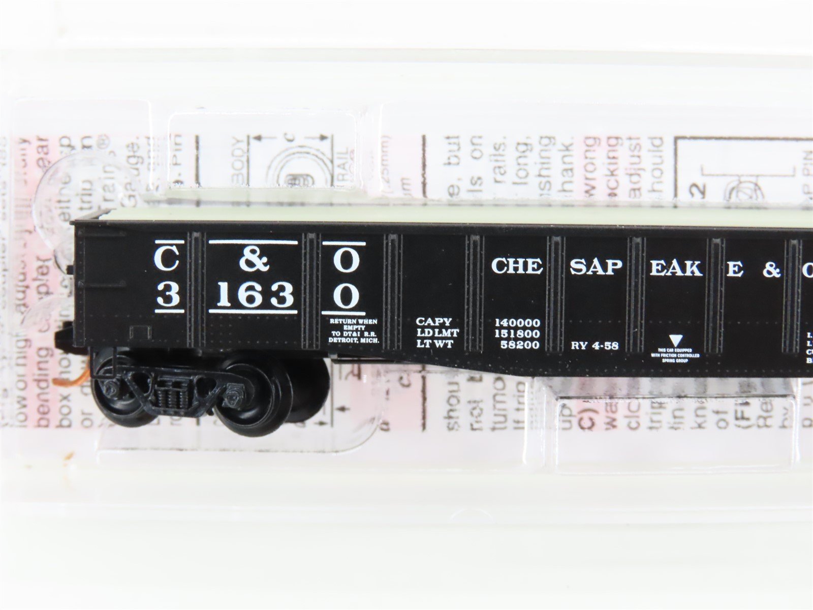 N Scale Micro-Trains MTL 10500160 C&O 50' Fixed-End Gondola #31630 w/ Steel Load