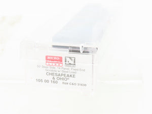 N Scale Micro-Trains MTL 10500160 C&O 50' Fixed-End Gondola #31630 w/ Steel Load