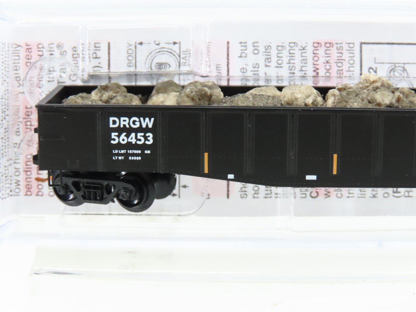 N Micro-Trains MTL 10500142 D&RGW Rio Grande 50' Gondola #56453 w/ Rock Load