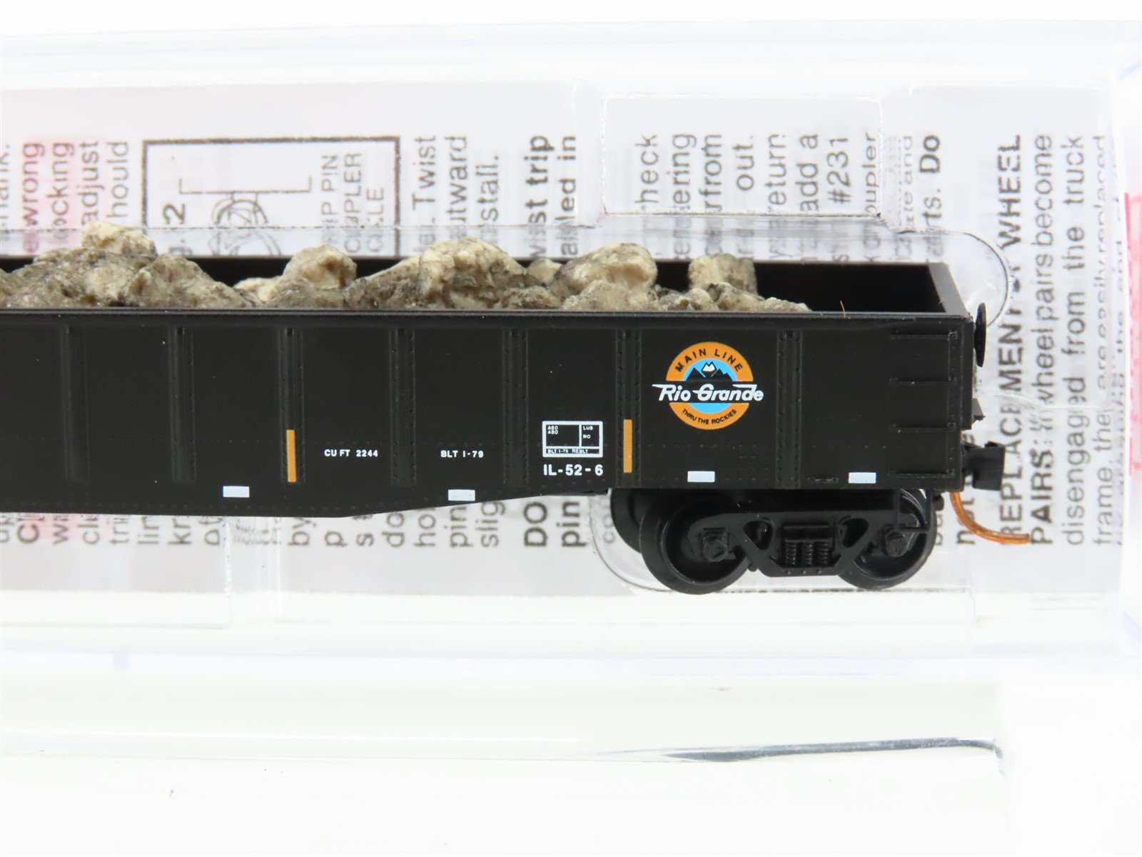 N Micro-Trains MTL 10500142 D&RGW Rio Grande 50' Gondola #56453 w/ Rock Load