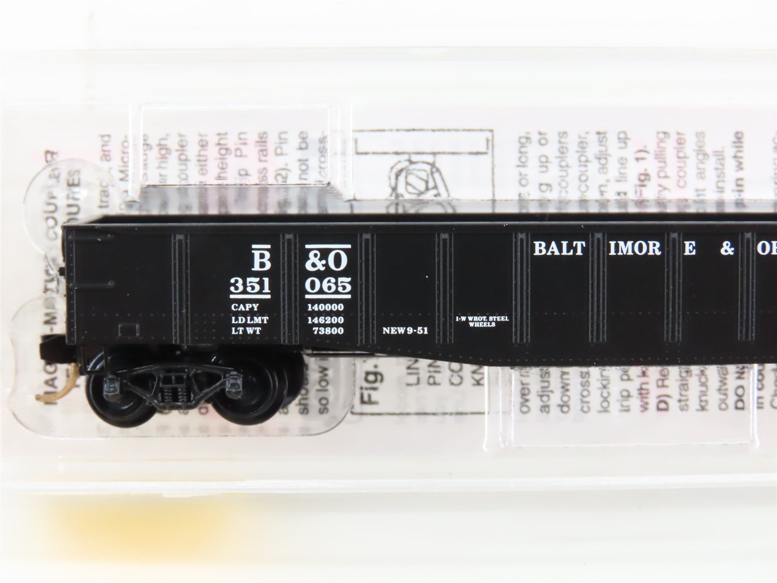 N Micro-Trains MTL 105030 B&O Baltimore & Ohio 50' Fixed-End Gondola #351065