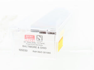 N Micro-Trains MTL 105030 B&O Baltimore & Ohio 50' Fixed-End Gondola #351065