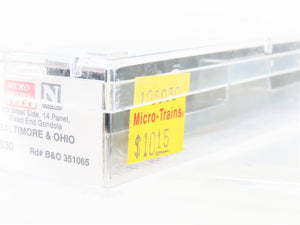N Micro-Trains MTL 105030 B&O Baltimore & Ohio 50' Fixed-End Gondola #351065