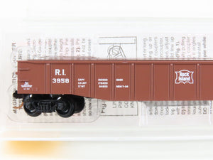 N Scale Micro-Trains MTL 105510 RI Rock Island 50' Fixed-End Gondola #3958