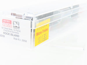 N Scale Micro-Trains MTL 105510 RI Rock Island 50' Fixed-End Gondola #3958