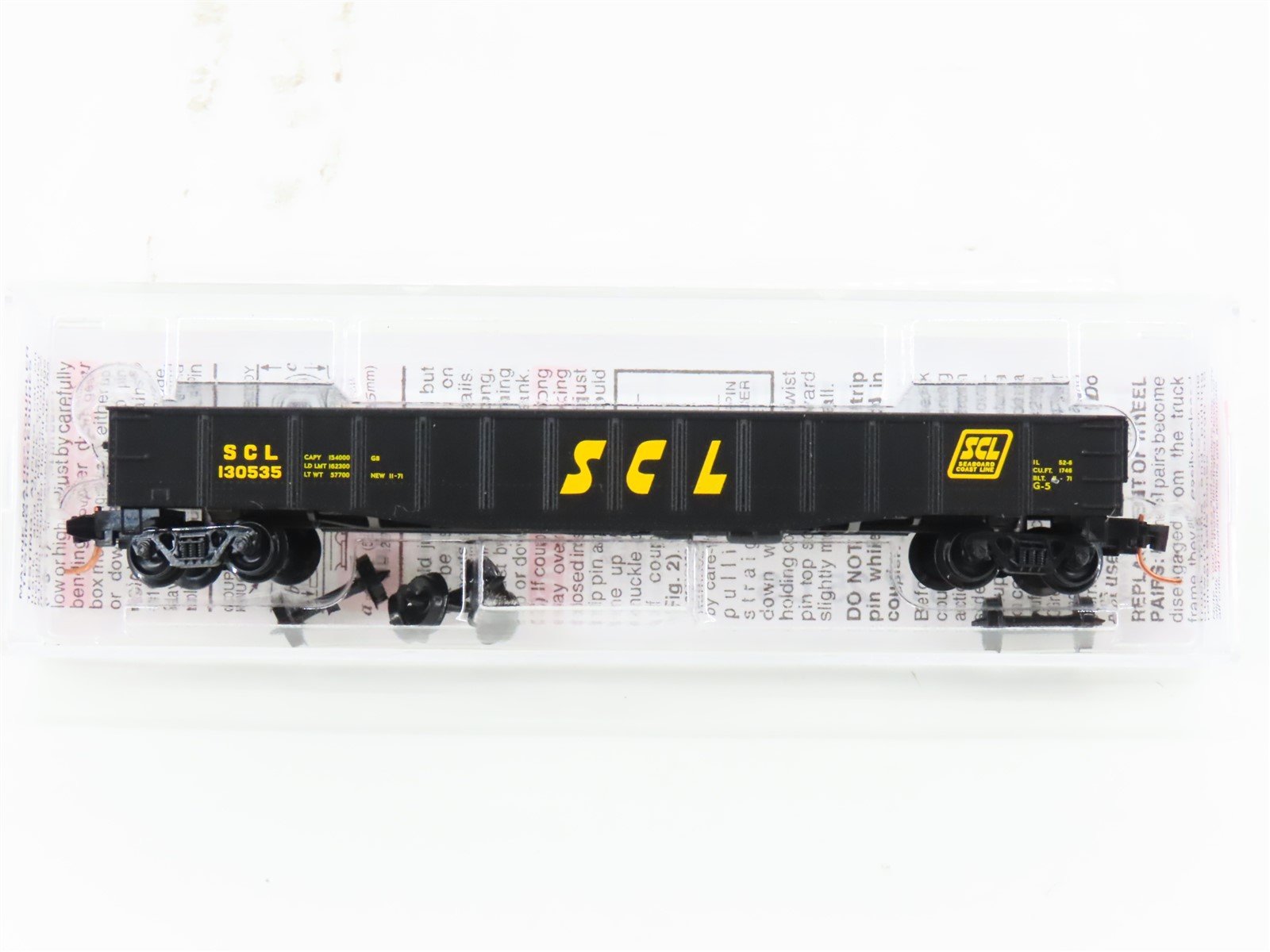 N Micro-Trains MTL 105040 SCL Seaboard Coast Line 50' Fixed-End Gondola #130535