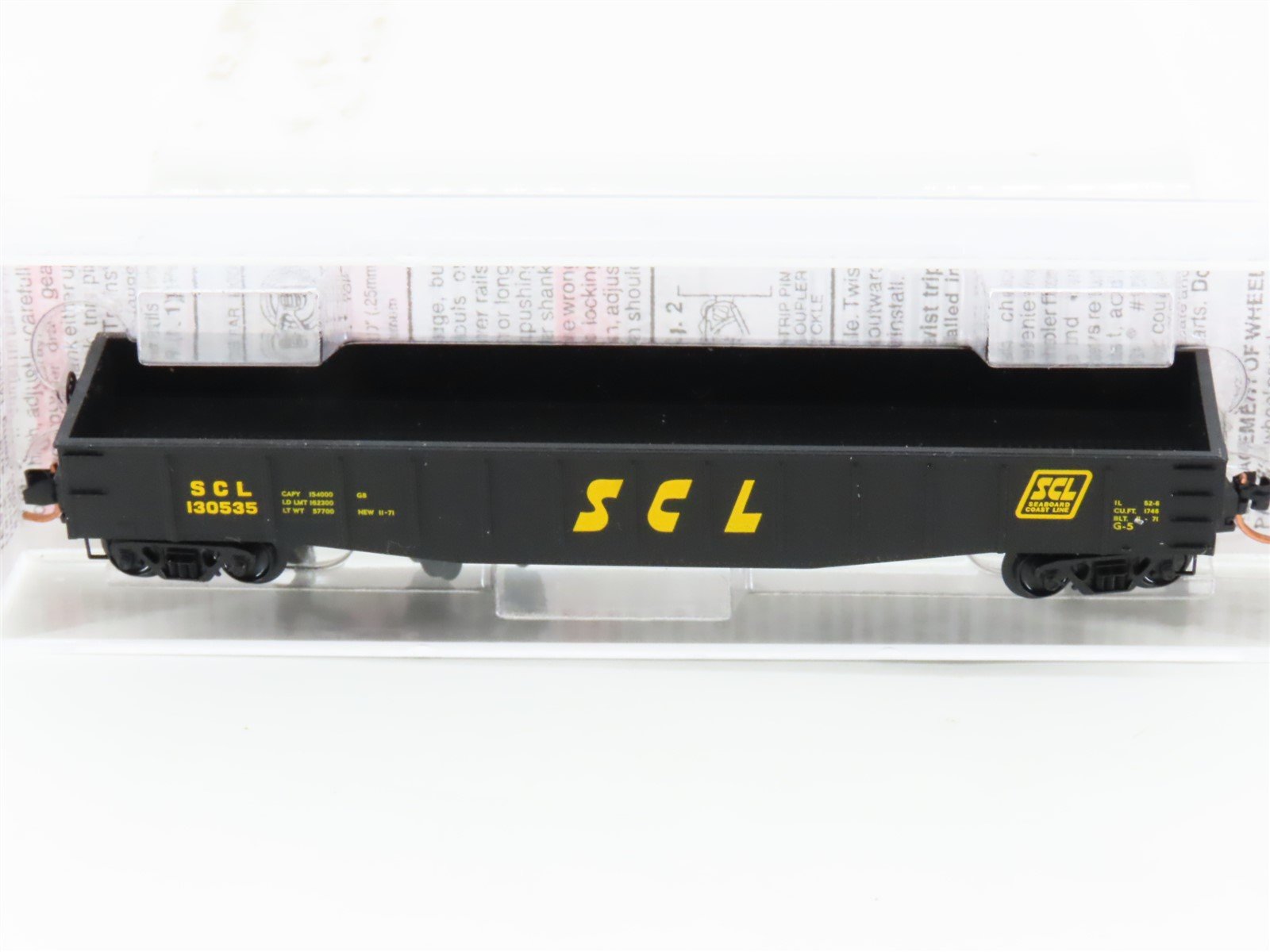 N Micro-Trains MTL 105040 SCL Seaboard Coast Line 50' Fixed-End Gondola #130535