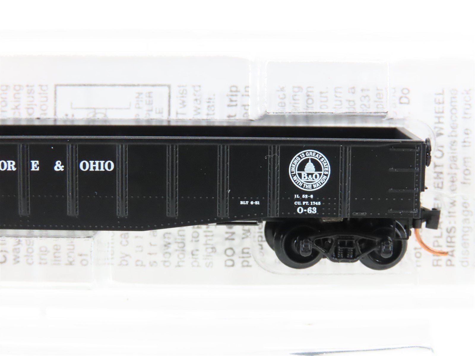 N Micro-Trains MTL 105030 B&O Baltimore & Ohio 50' Fixed-End Gondola #264000