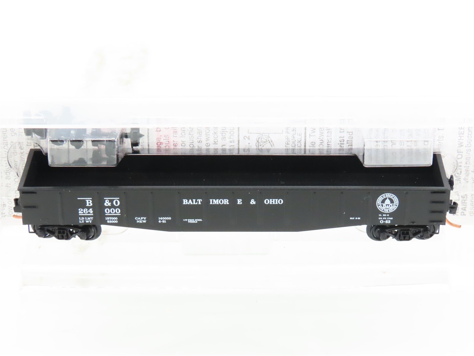 N Micro-Trains MTL 105030 B&O Baltimore & Ohio 50' Fixed-End Gondola #264000