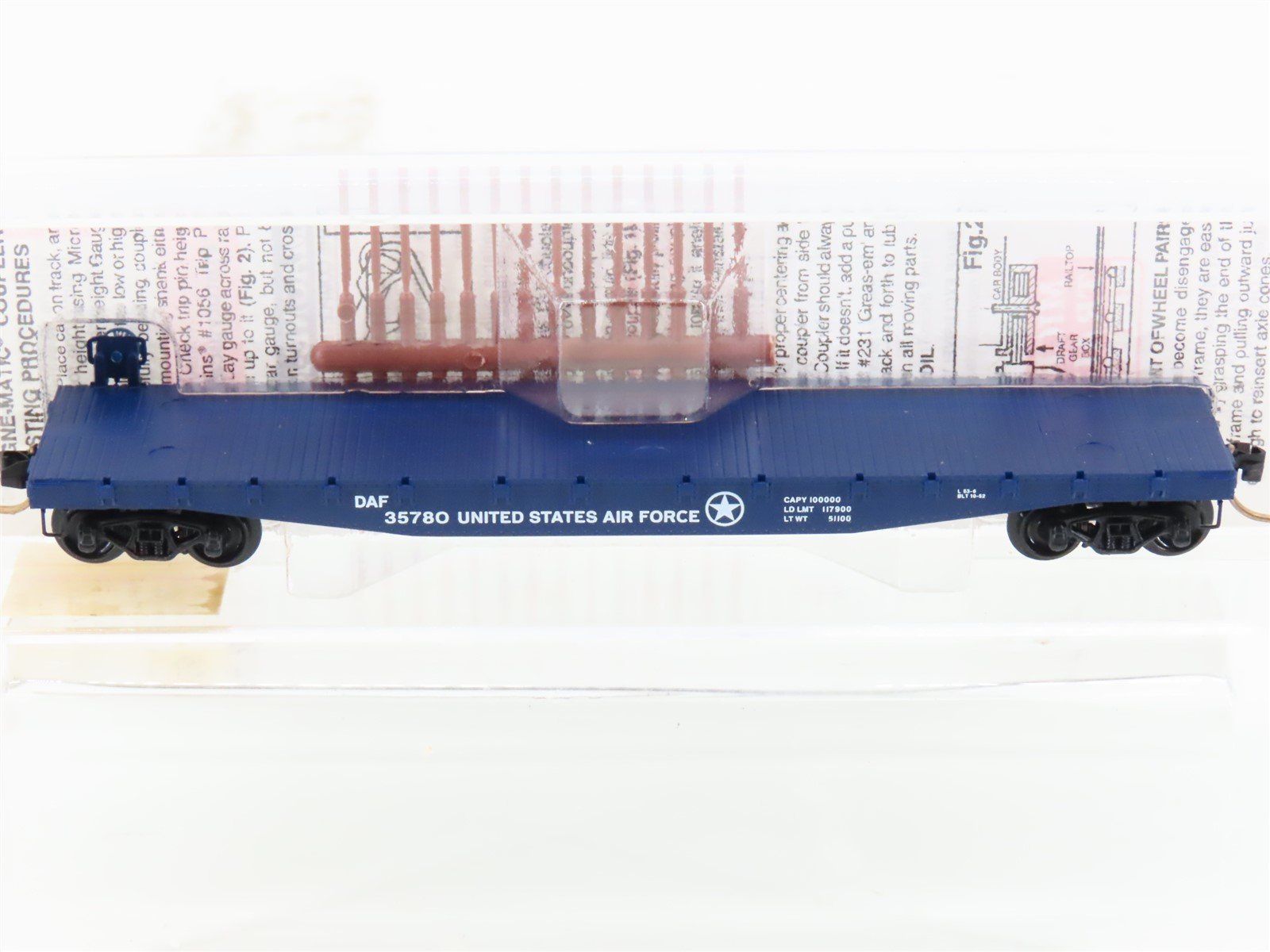 N Micro-Trains MTL 45190 DAF US Air Force 50' Fishbelly-Side Flat Car #35780