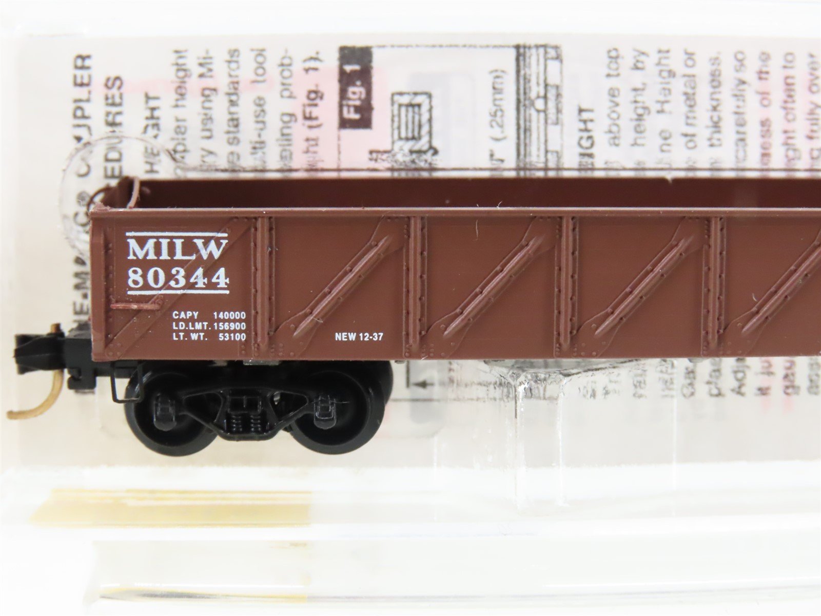 N Micro-Trains MTL 60010 CMSTP&P MILW Milwaukee Road 50' Drop-End Gondola #80344