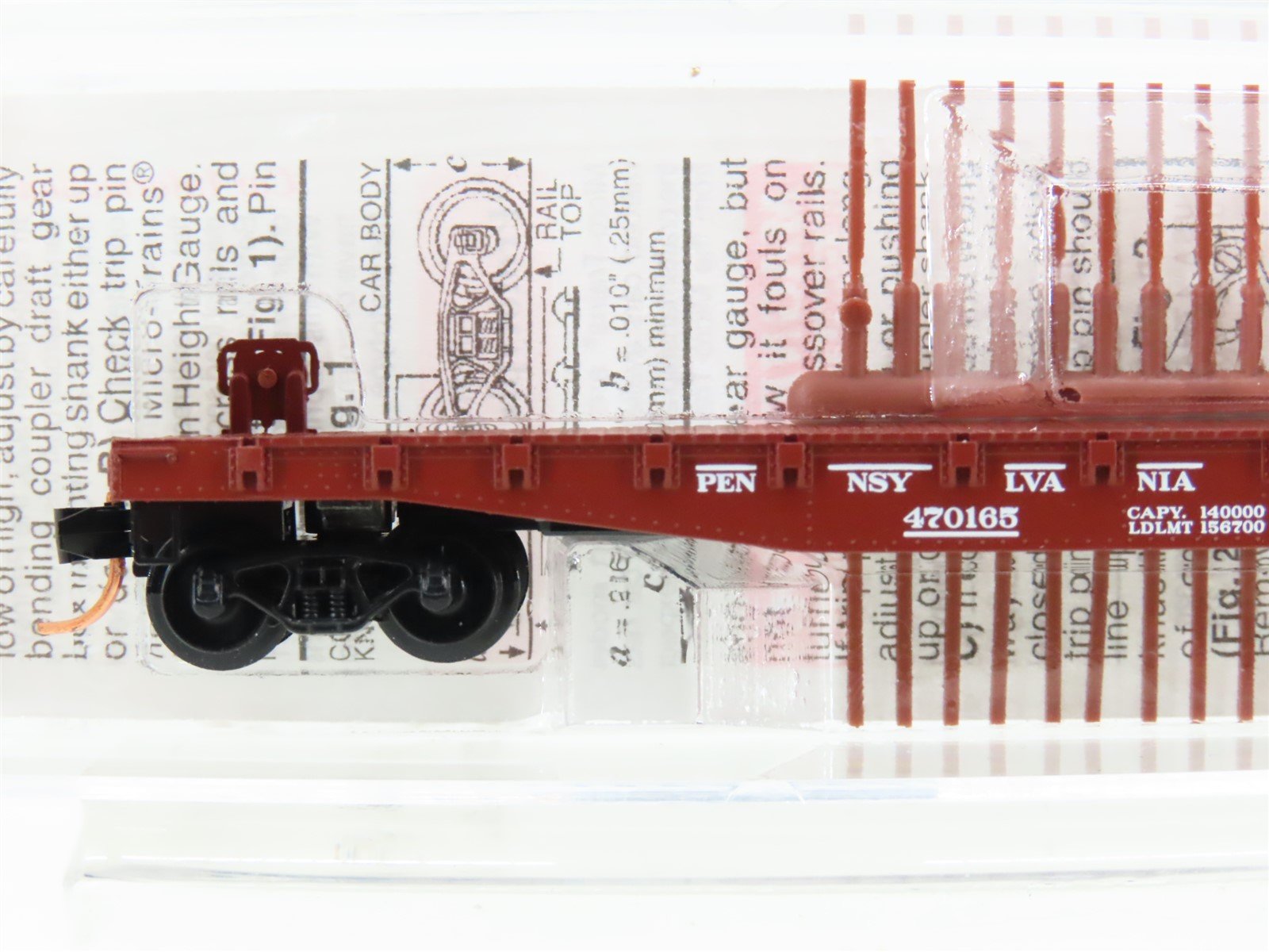 N Micro-Trains MTL 45140 PRR Pennsylvania 50' Fishbelly-Side Flat Car #470165