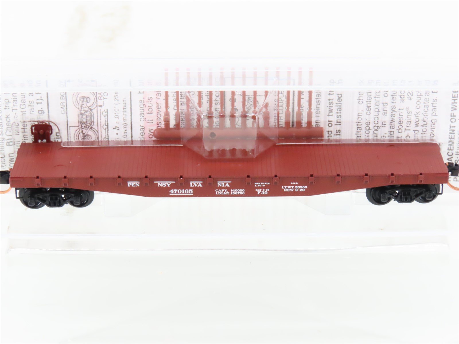 N Micro-Trains MTL 45140 PRR Pennsylvania 50' Fishbelly-Side Flat Car #470165