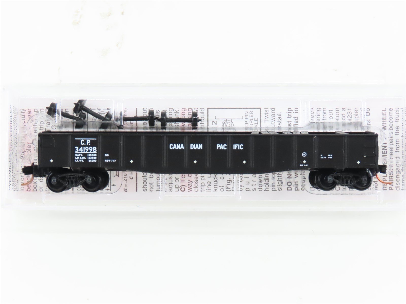 N Micro-Trains MTL 04600290 CP Canadian Pacific 50' Gondola #341998 w/ Tie Load