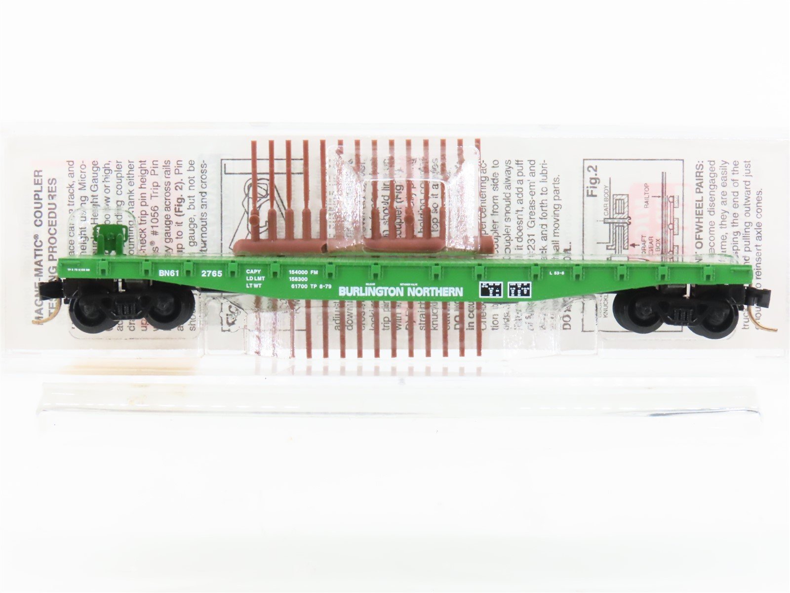 N Scale Micro-Trains MTL 45200 BN Burlington Northern 50' Flat Car #612765
