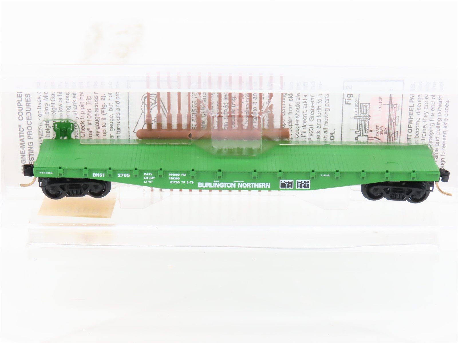 N Scale Micro-Trains MTL 45200 BN Burlington Northern 50' Flat Car #612765