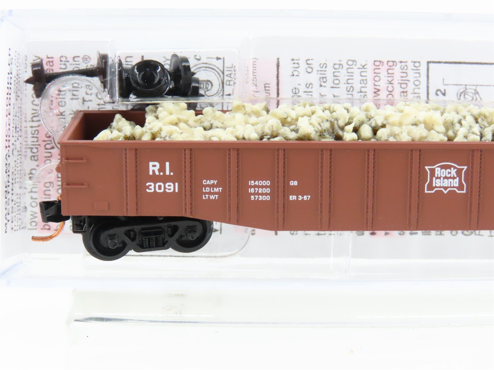 N Scale Micro-Trains MTL 10500510 RI Rock Island 50' Gondola #3091 w/Quarry Load