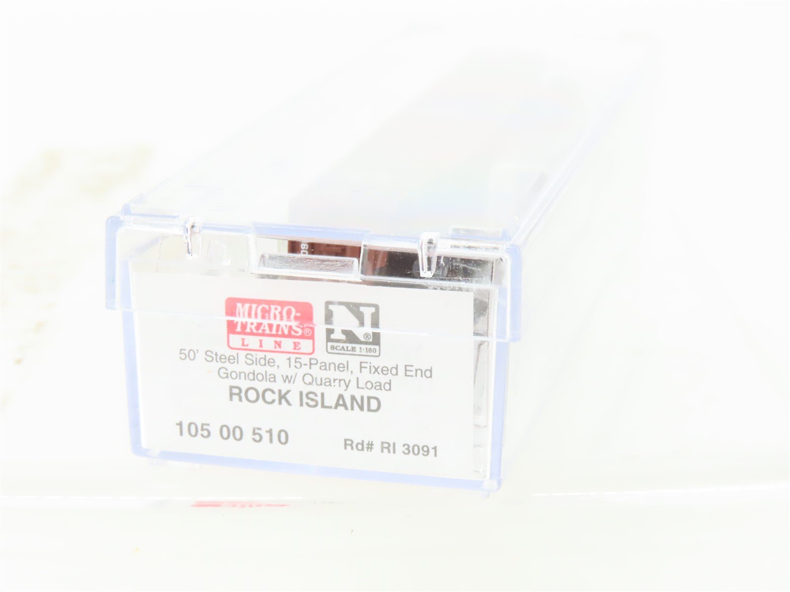 N Scale Micro-Trains MTL 10500510 RI Rock Island 50' Gondola #3091 w/Quarry Load