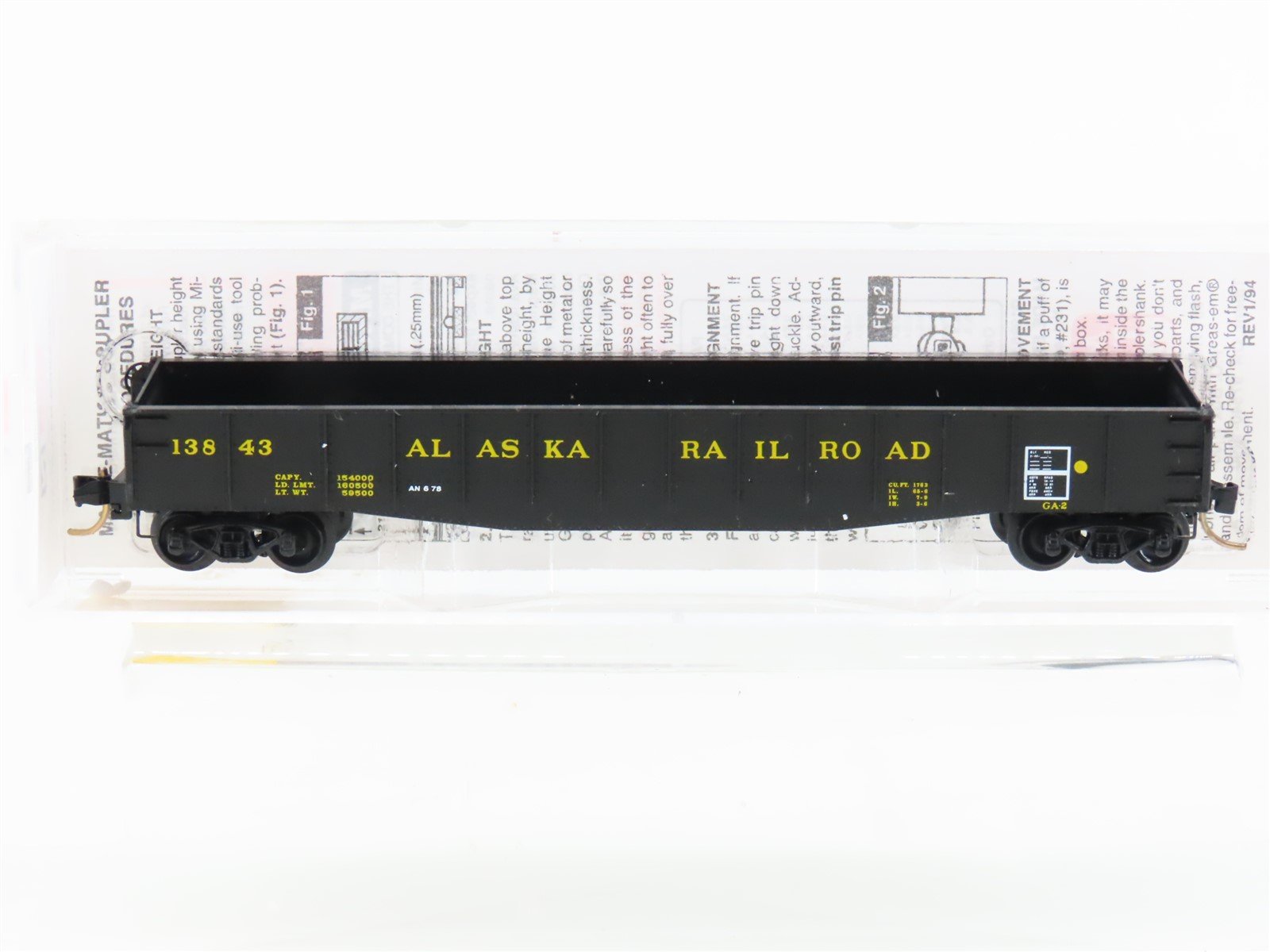N Scale Micro-Trains MTL 46340 ARR Alaska Railroad 50' Drop-End Gondola #13843