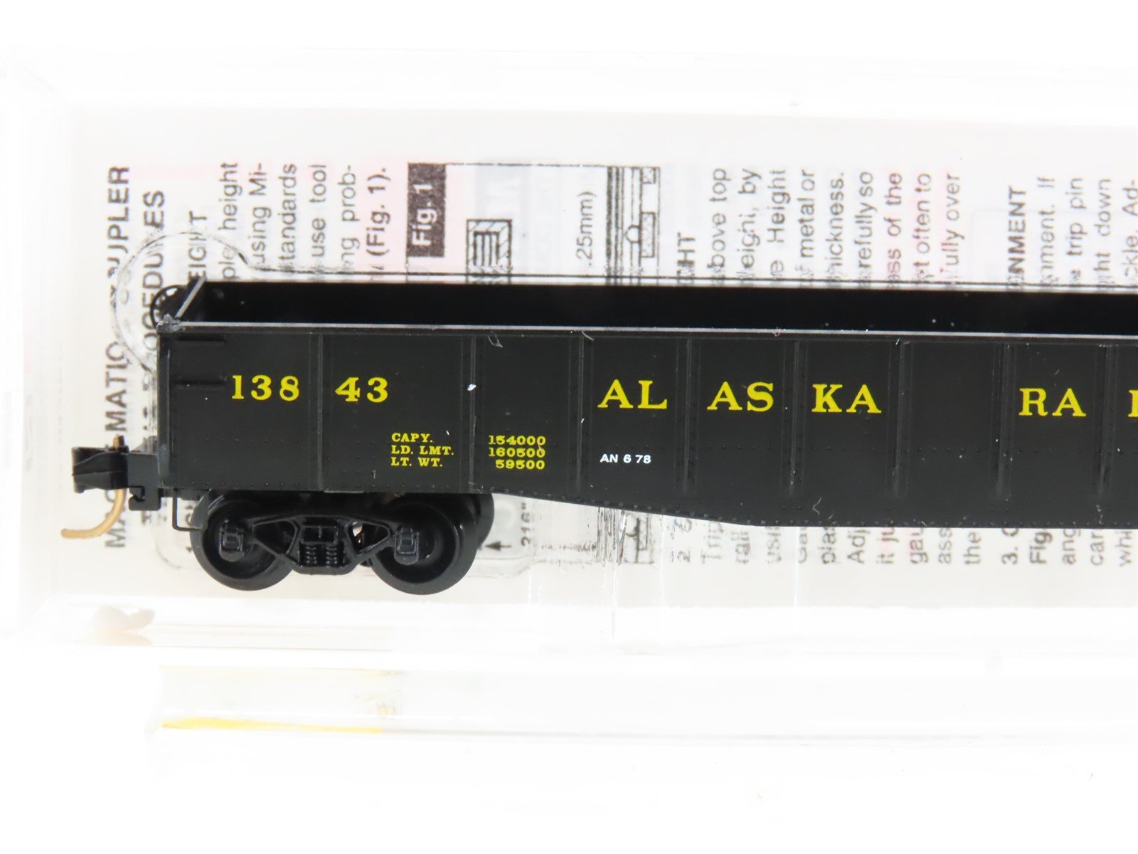 N Scale Micro-Trains MTL 46340 ARR Alaska Railroad 50' Drop-End Gondola #13843