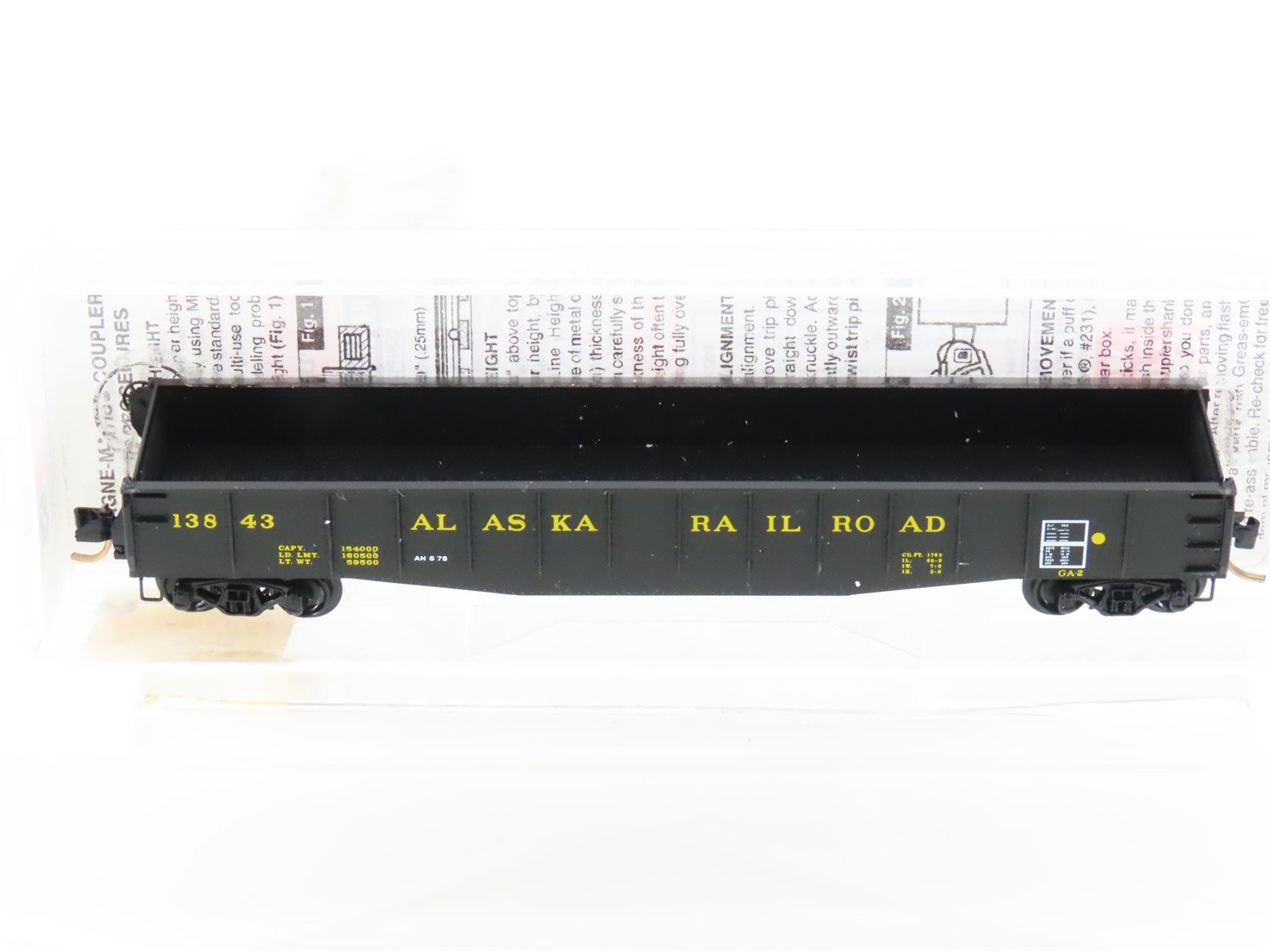 N Scale Micro-Trains MTL 46340 ARR Alaska Railroad 50' Drop-End Gondola #13843