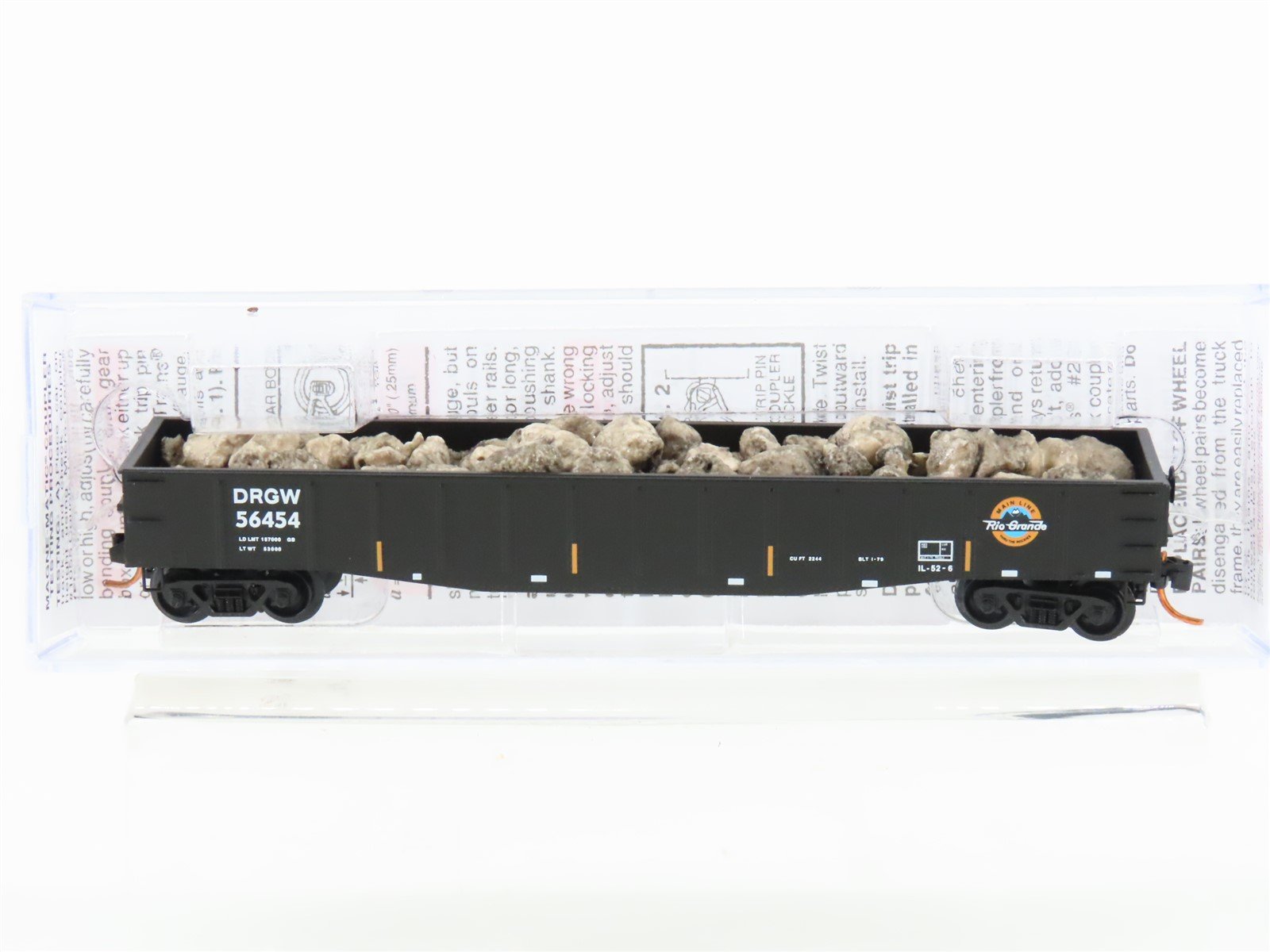 N Micro-Trains MTL 10500141 D&RGW Rio Grande 50' Gondola #56454 w/ Rock Load