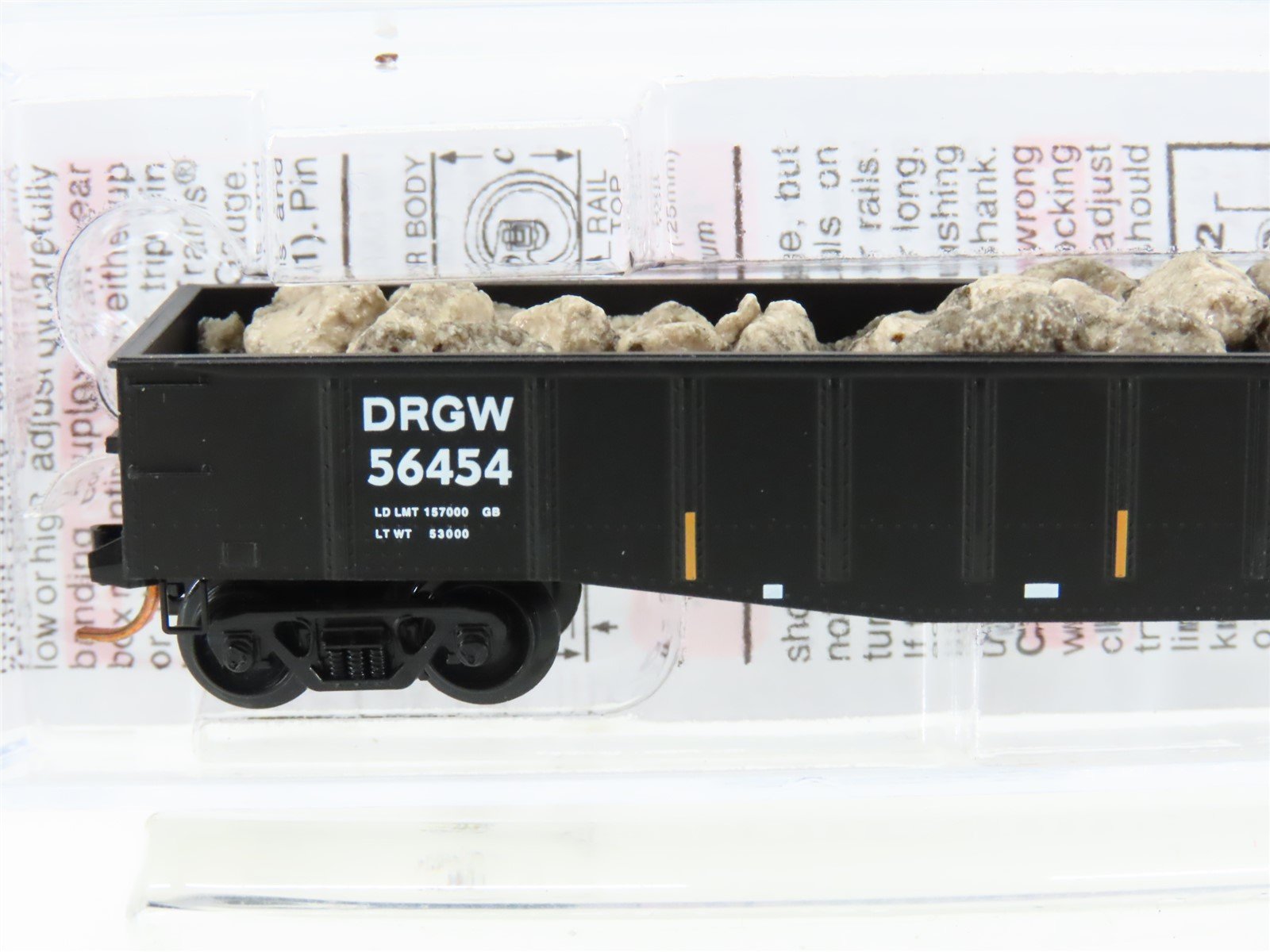 N Micro-Trains MTL 10500141 D&RGW Rio Grande 50' Gondola #56454 w/ Rock Load