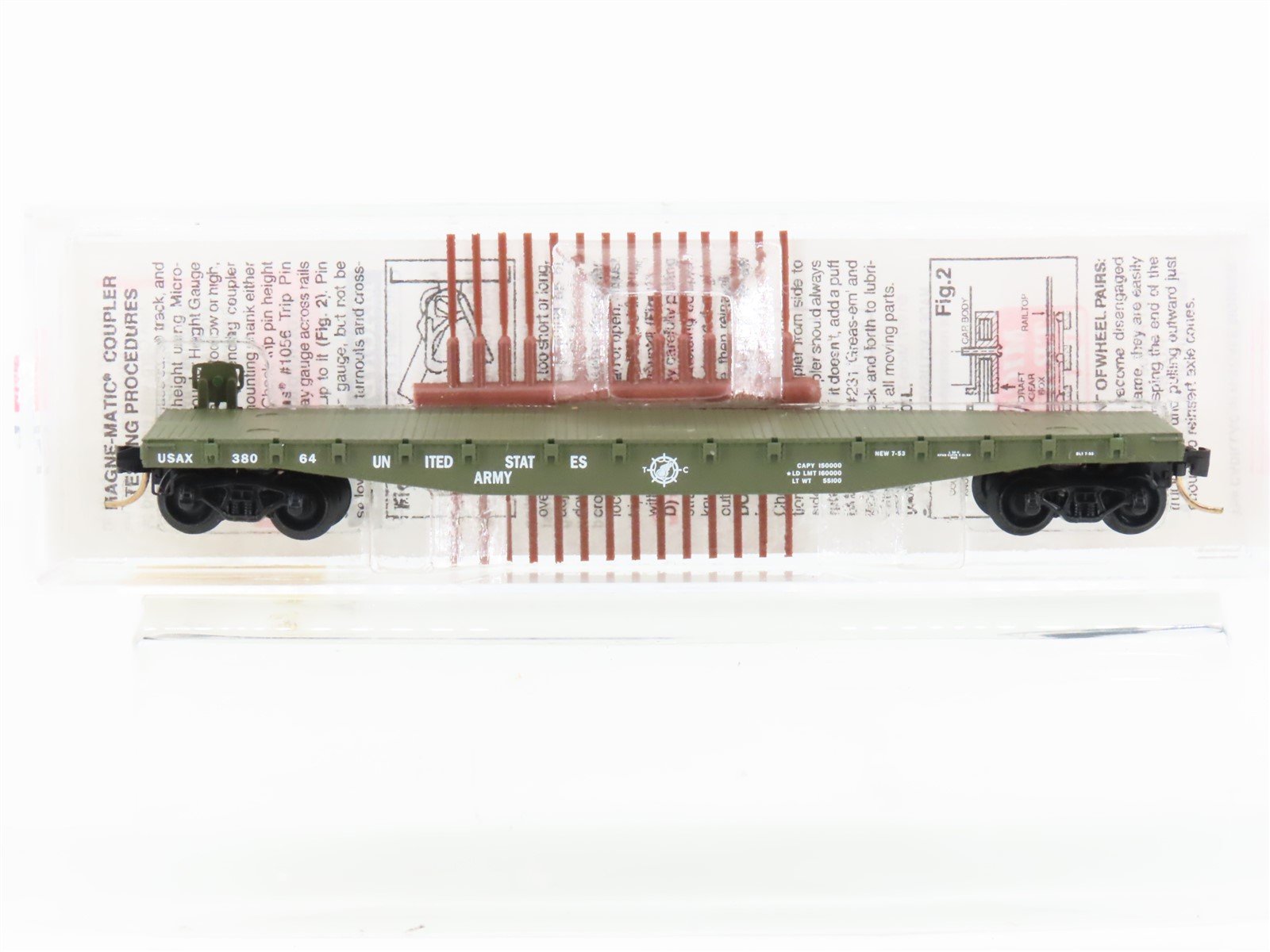 N Micro-Trains MTL 45180 USAX US Army Transportation Corps 50' Flat Car #38064