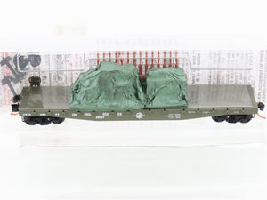 N Scale Micro-Trains MTL 45180 USAX US Army 50' Flat Car #38065 w/ Load