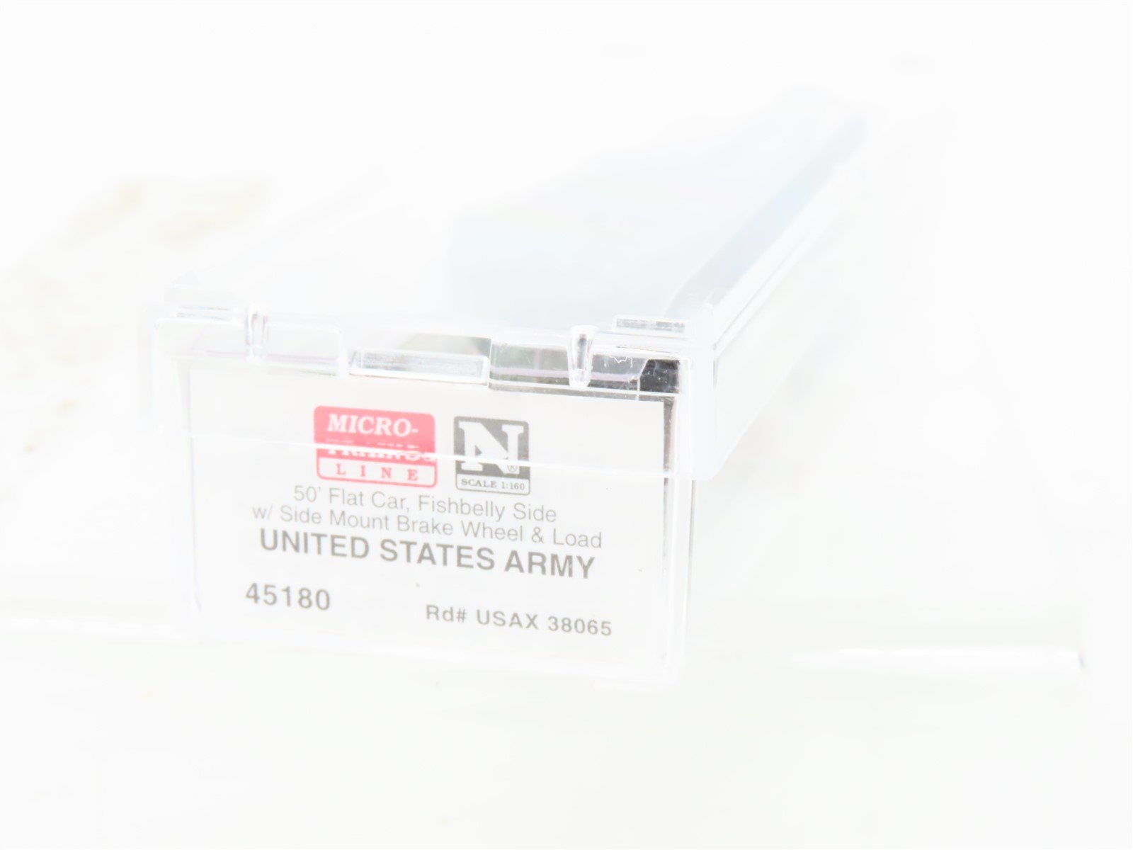 N Scale Micro-Trains MTL 45180 USAX US Army 50' Flat Car #38065 w/ Load