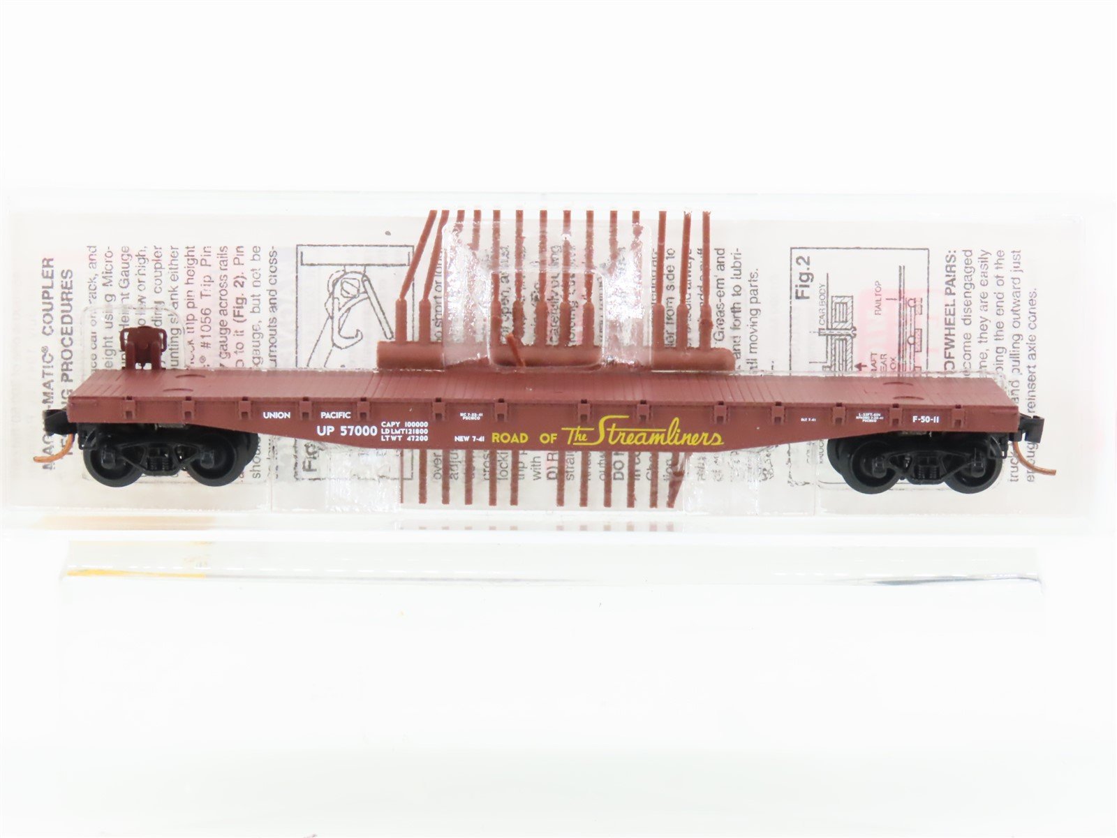 N Micro-Trains MTL 45050 UP Union Pacific "Streamliners" 50' Flat Car #57000