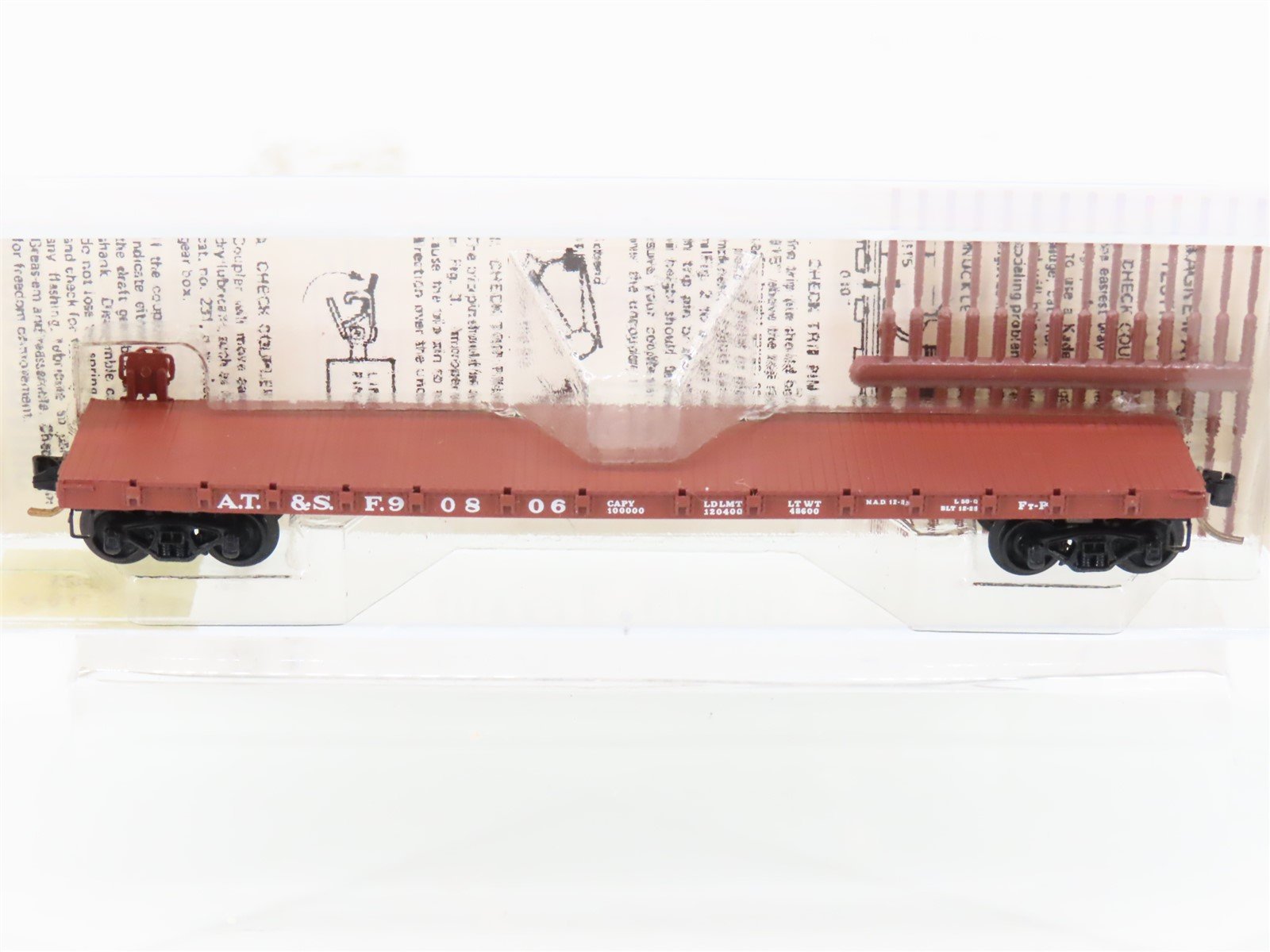 N Scale Kadee Micro-Trains MTL 44060 ATSF Santa Fe 50' Flat Car #90806
