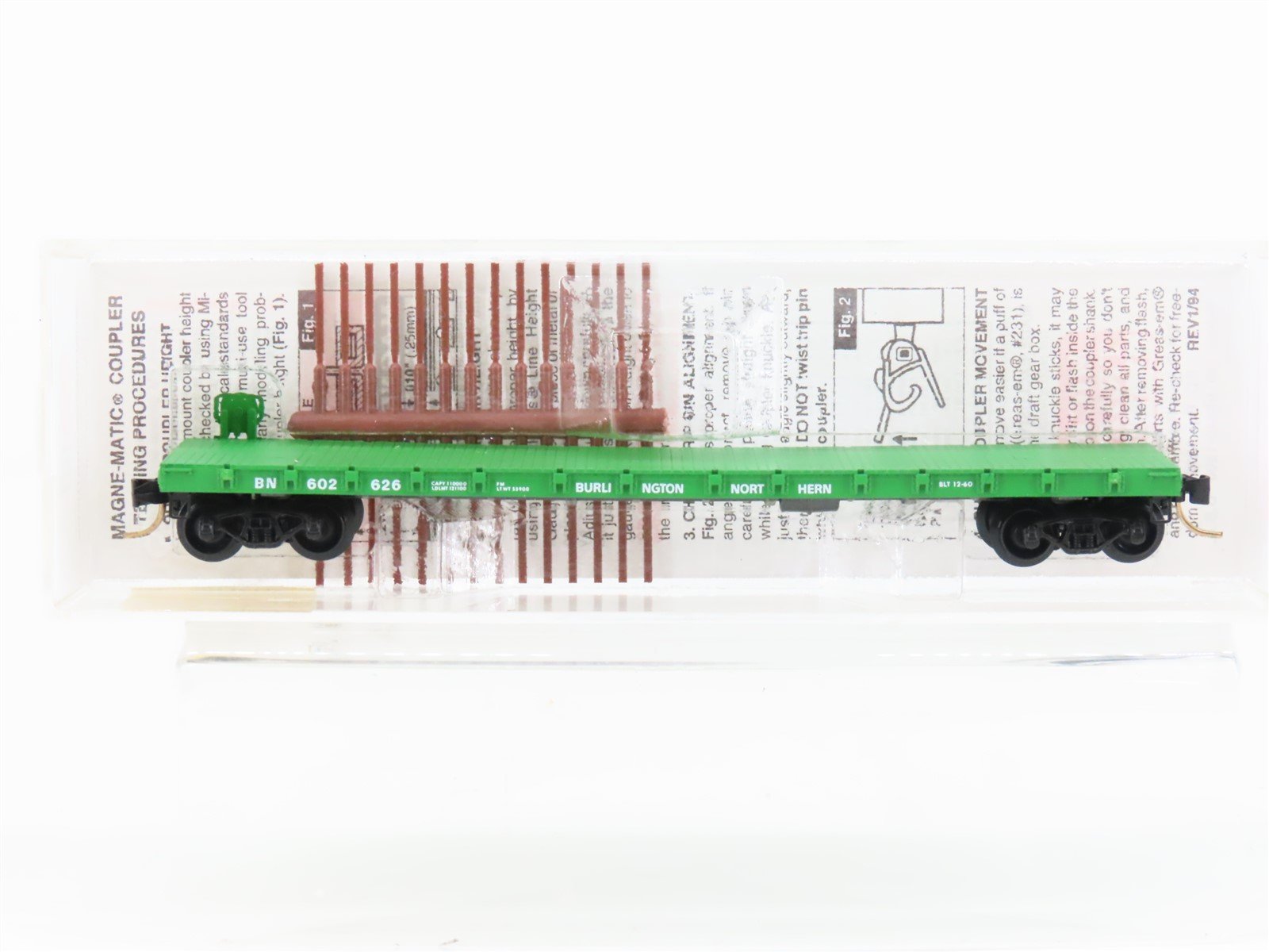 N Scale Micro-Trains MTL 44070 BN Burlington Northern 50' Flat Car #602626
