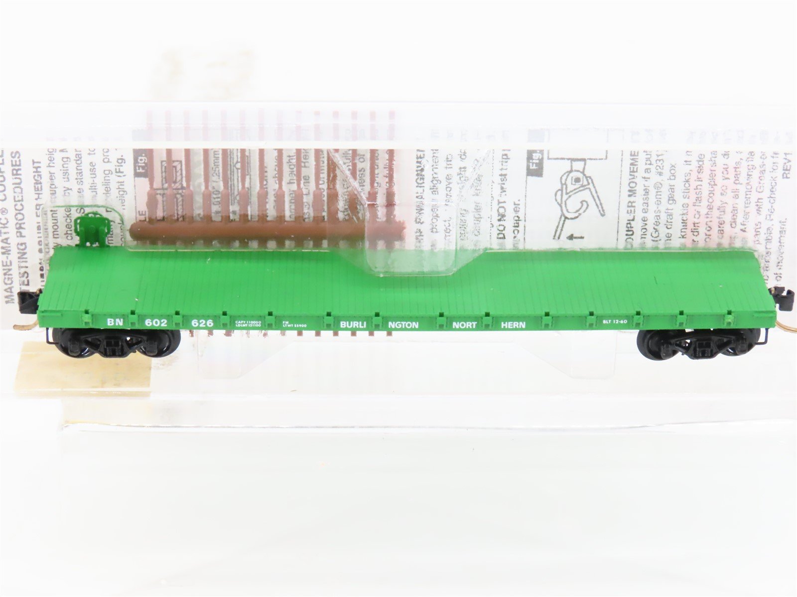 N Scale Micro-Trains MTL 44070 BN Burlington Northern 50' Flat Car #602626