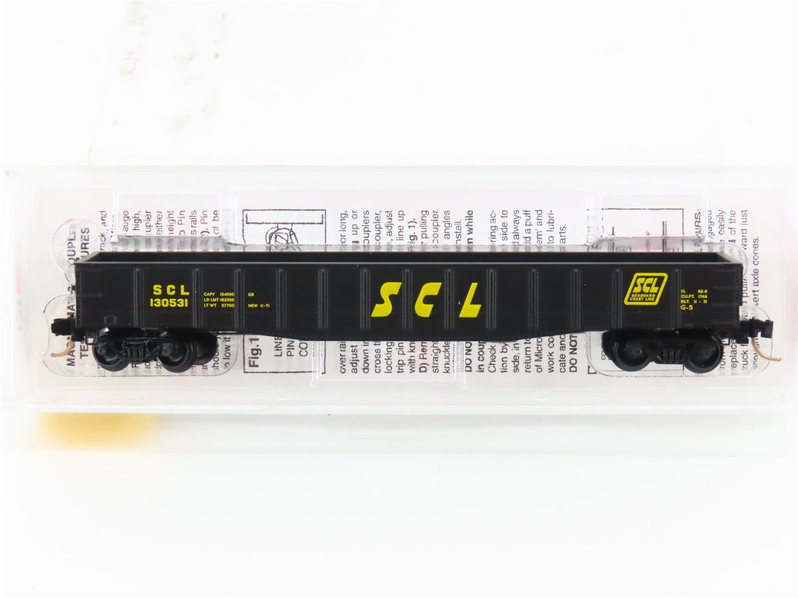 N Micro-Trains MTL 105040 SCL Seaboard Coast Line 50' Fixed-End Gondola #130531