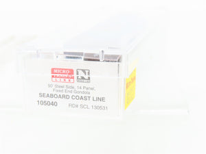 N Micro-Trains MTL 105040 SCL Seaboard Coast Line 50' Fixed-End Gondola #130531