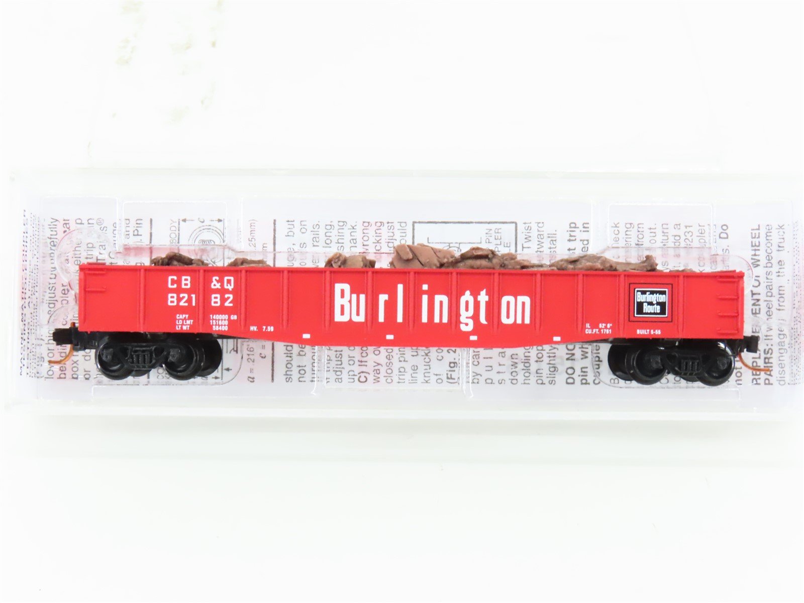 N Micro-Trains MTL 04600030 CB&Q Burlington 50' Gondola #82182 w/Scrap Iron Load