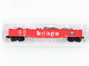 N Micro-Trains MTL 04600030 CB&Q Burlington 50' Gondola #82182 w/Scrap Iron Load