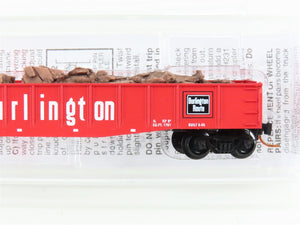 N Micro-Trains MTL 04600030 CB&Q Burlington 50' Gondola #82182 w/Scrap Iron Load