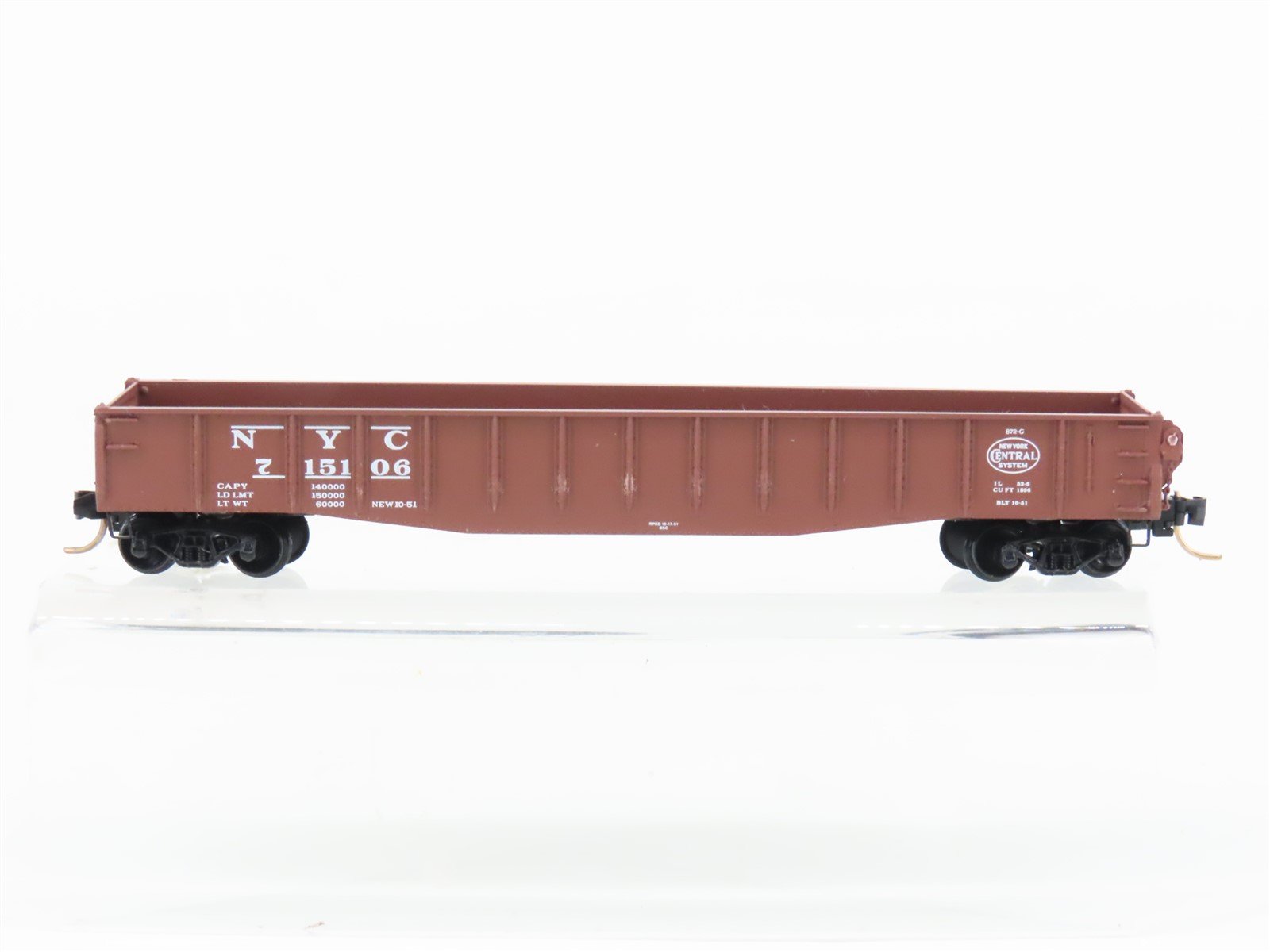 N Scale Micro-Trains MTL 46170 NYC New York Central 50' Drop-End Gondola #715106
