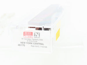 N Scale Micro-Trains MTL 46170 NYC New York Central 50' Drop-End Gondola #715106