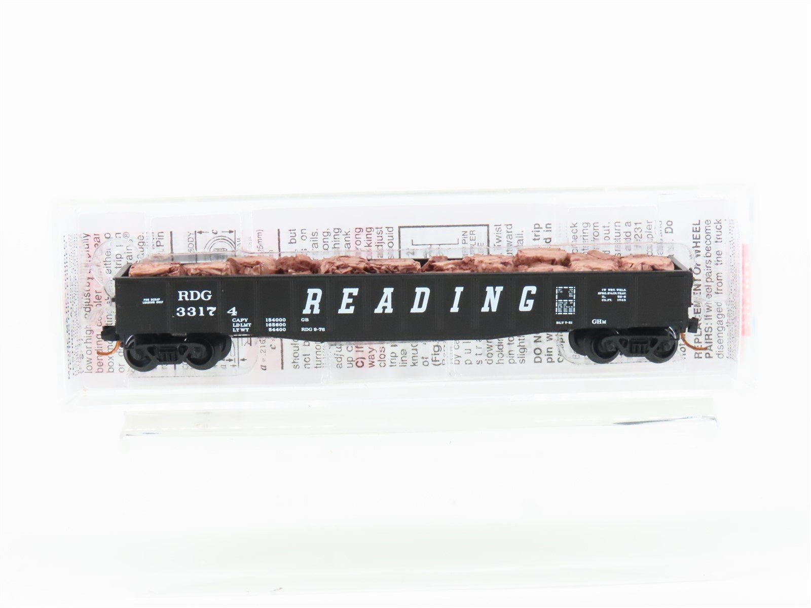 N Scale Micro-Trains MTL 10500150 RDG Reading 50' Gondola #33174 w/ Scrap Load