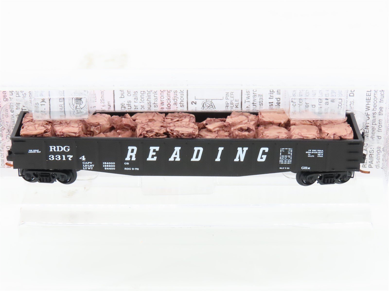 N Scale Micro-Trains MTL 10500150 RDG Reading 50' Gondola #33174 w/ Scrap Load