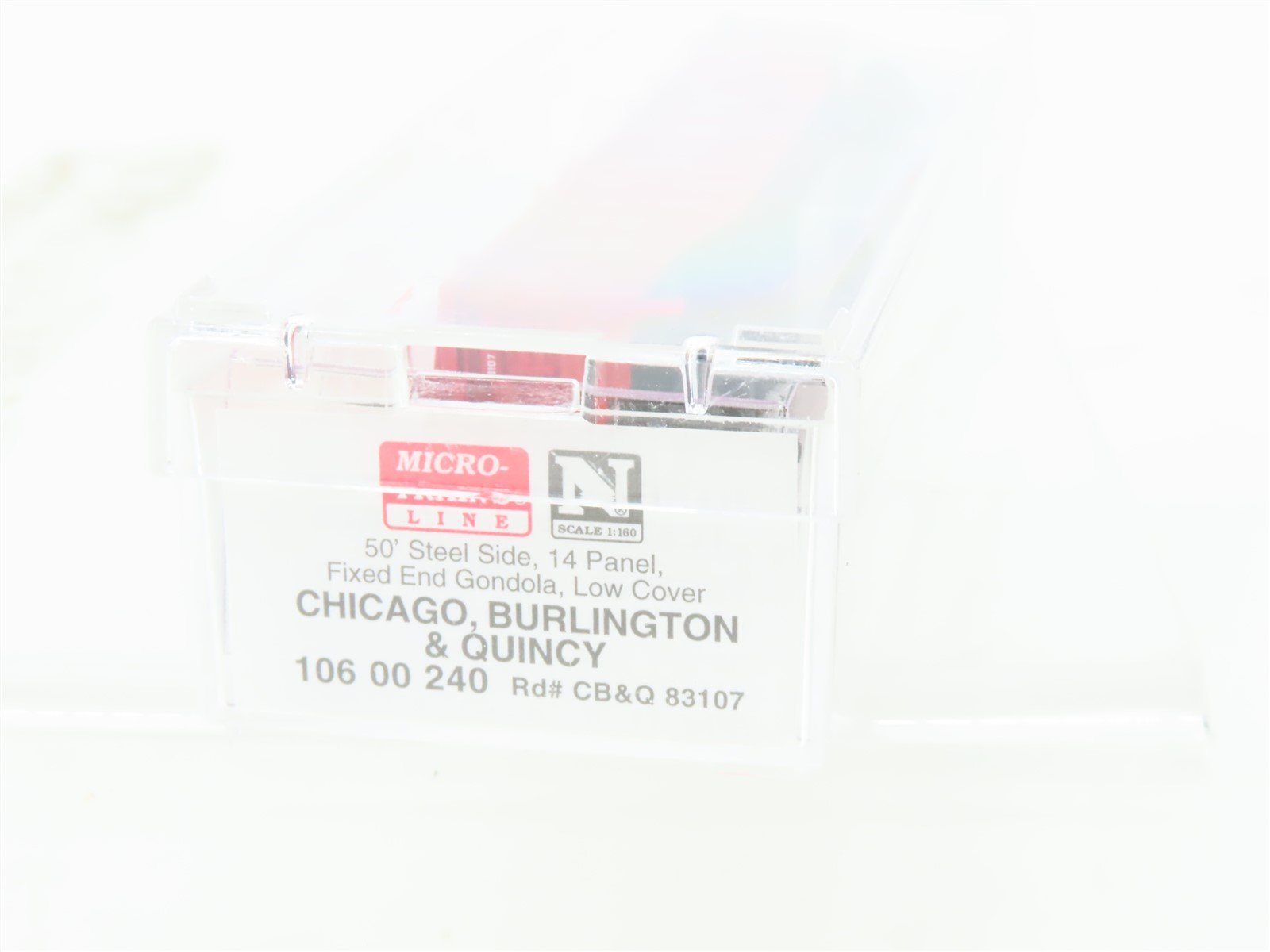 N Scale Micro-Trains MTL 10600240 CB&Q Burlington 50' Covered Gondola #83107