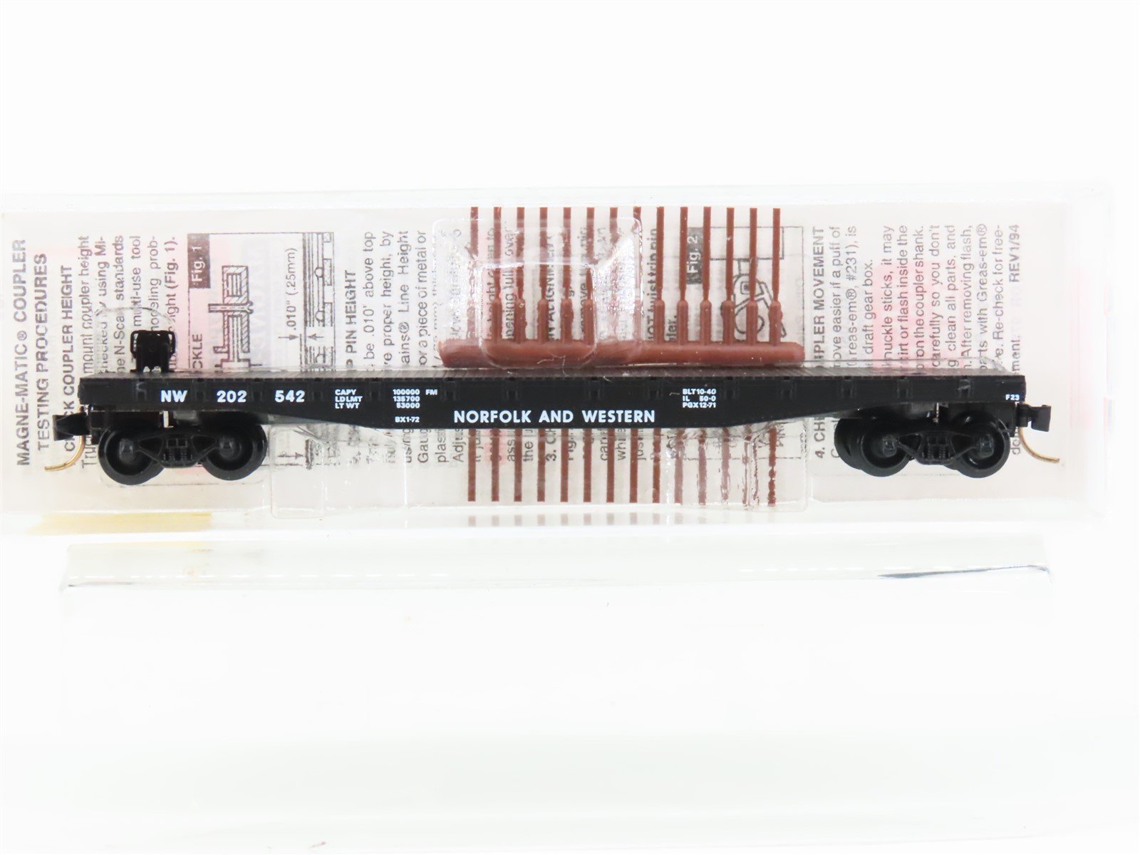 N Scale Micro-Trains MTL 45020 N&W Norfolk & Western 50' Flat Car #202542