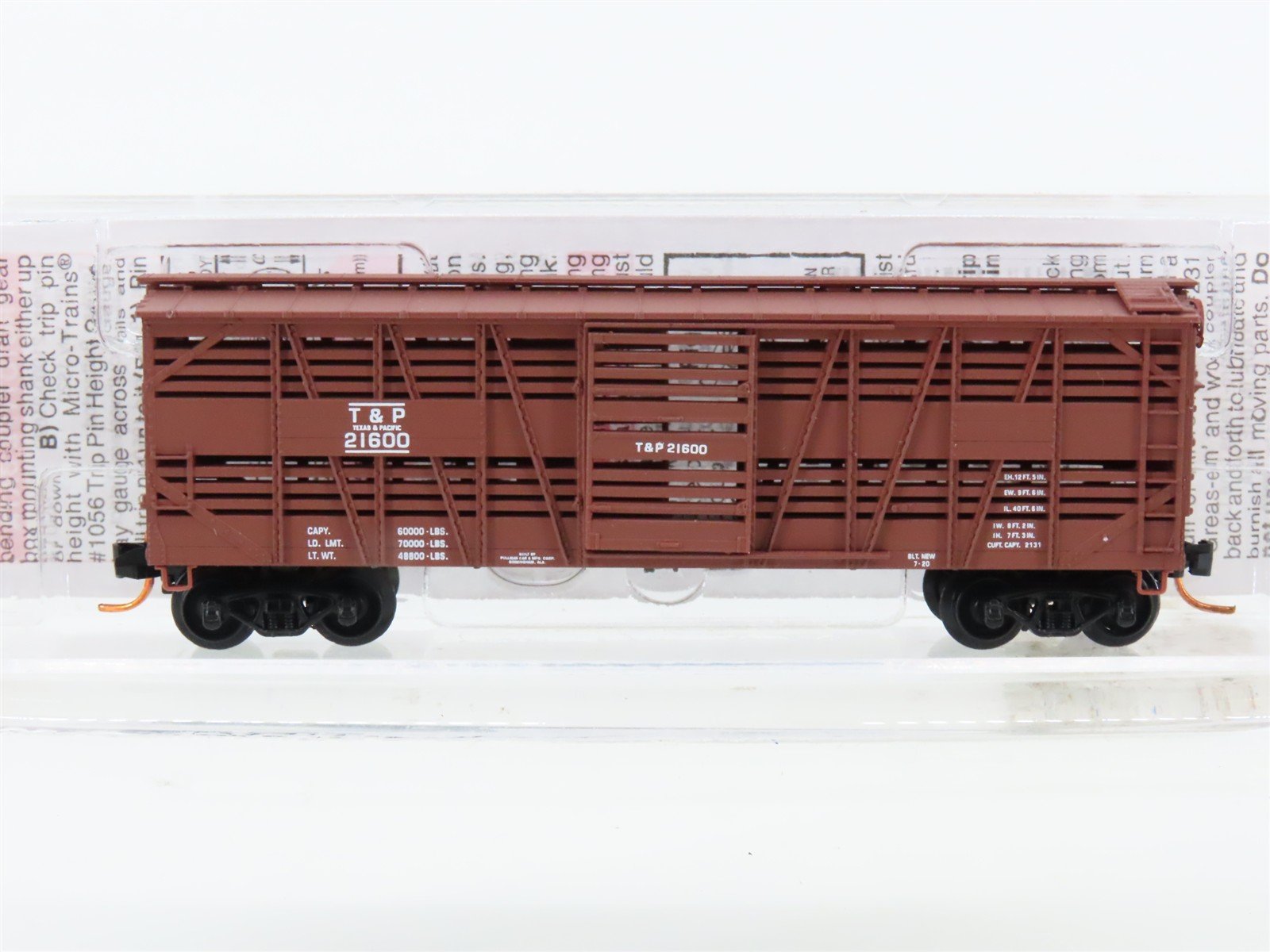 N Scale Micro-Trains MTL 03500110 T&P Texas & Pacific 40' Stock Car #21600