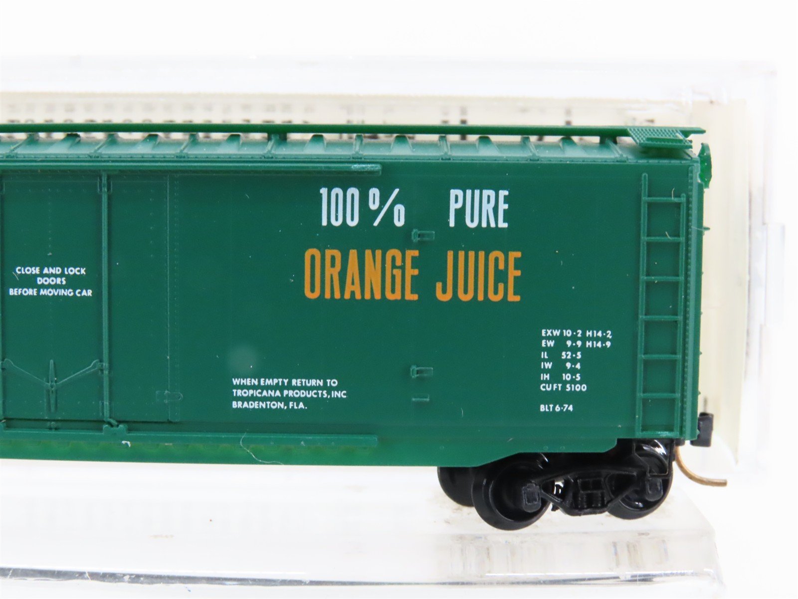 N Micro-Trains MTL 36010 USLX Tropicana 50' Double Plug Door Box Car #13083